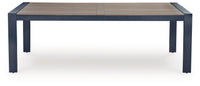 East Beach - Rectangular Dining Table With Umbrella Option - Blue