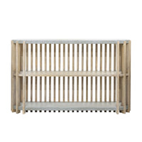 Pulaski Accents - Wood Slat Display Console with Concrete Top - Natural