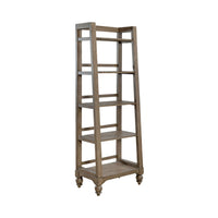 Americana Farmhouse - Wood Leaning Pier Bookcase - Dusty Taupe