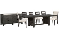 Plum Creek - 8 Piece Extendable Trestle Dining Table Set