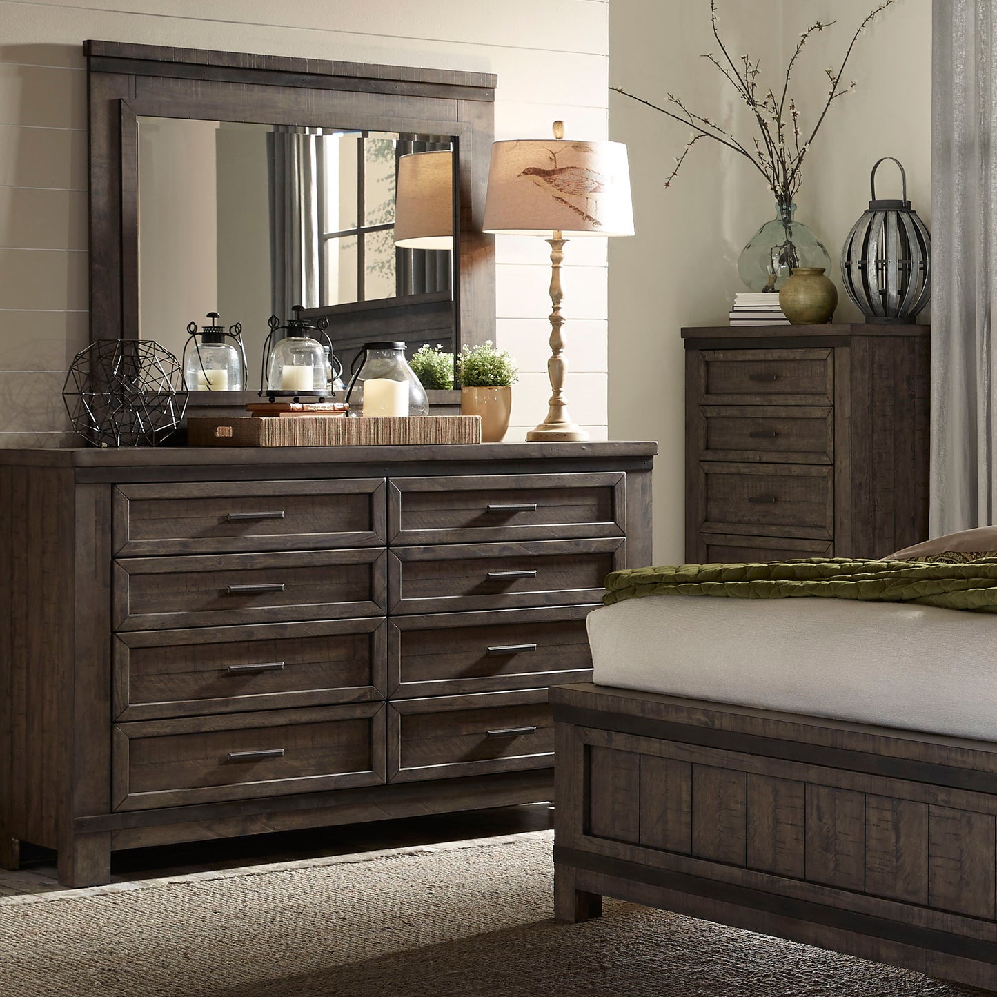 Thornwood Hills - Dresser & Mirror - Dark Brown