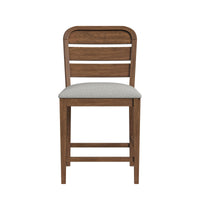 Glinda - Fabric Counter Chair (Set of 2) - Brown / Light Gray