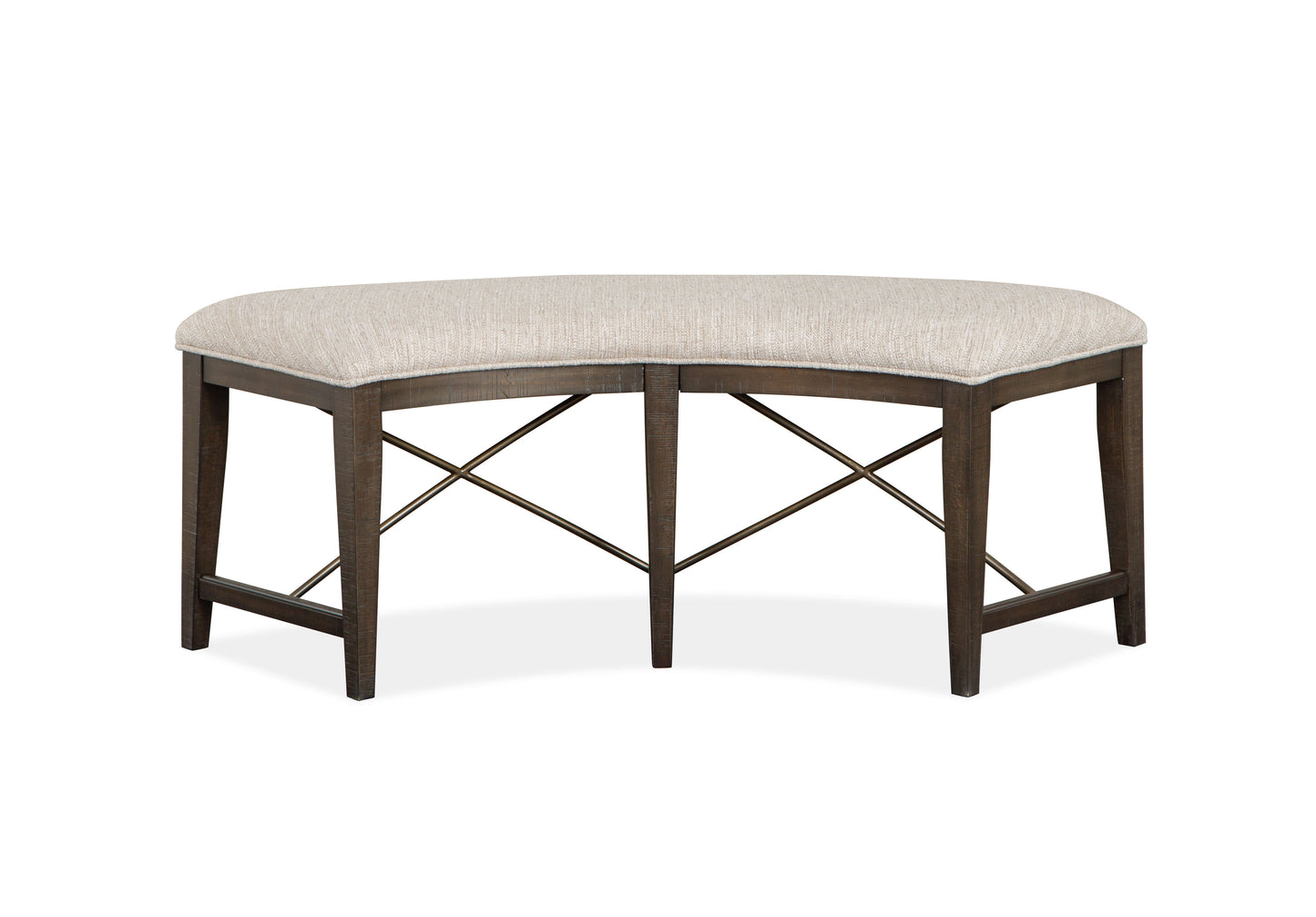 Westley Falls - Curved Bench With Upholstered Seat - Graphite