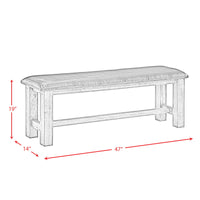 Nathan - Bench With PU Padded Seat - Gray Oak
