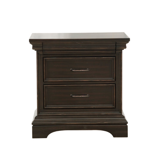 Caldwell - 2 Drawer Nightstand - Brown