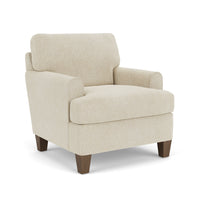 Moxy - Fabric Chair, T-Shaped Seat Cushion, Rounded Mailbox Arms