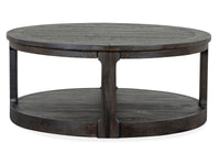 Boswell - Round Cocktail Table (With Casters) - Peppercorn
