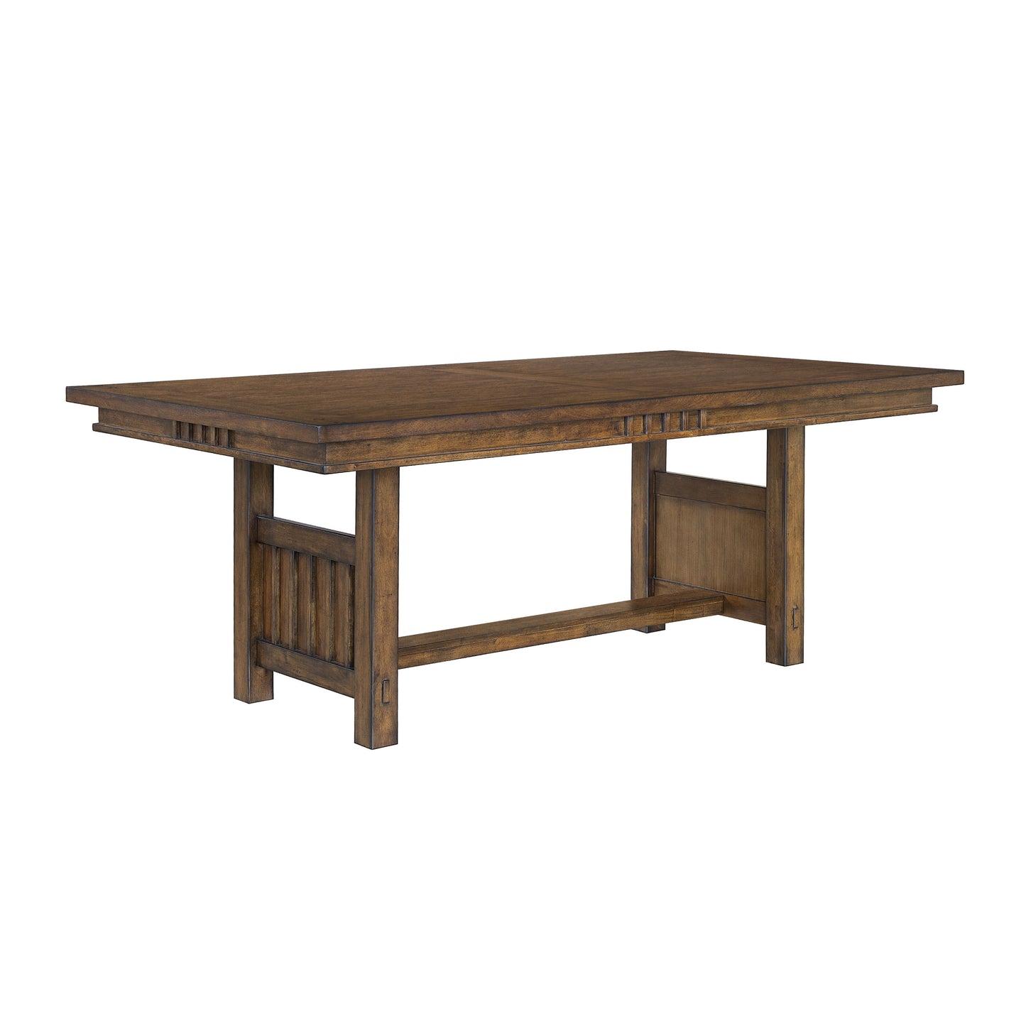 Seneca - Trestle Dining Table with an 18" Leaf - Brown