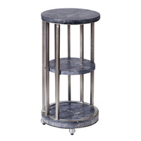 Marble 3-Tier Spot Table - Silver