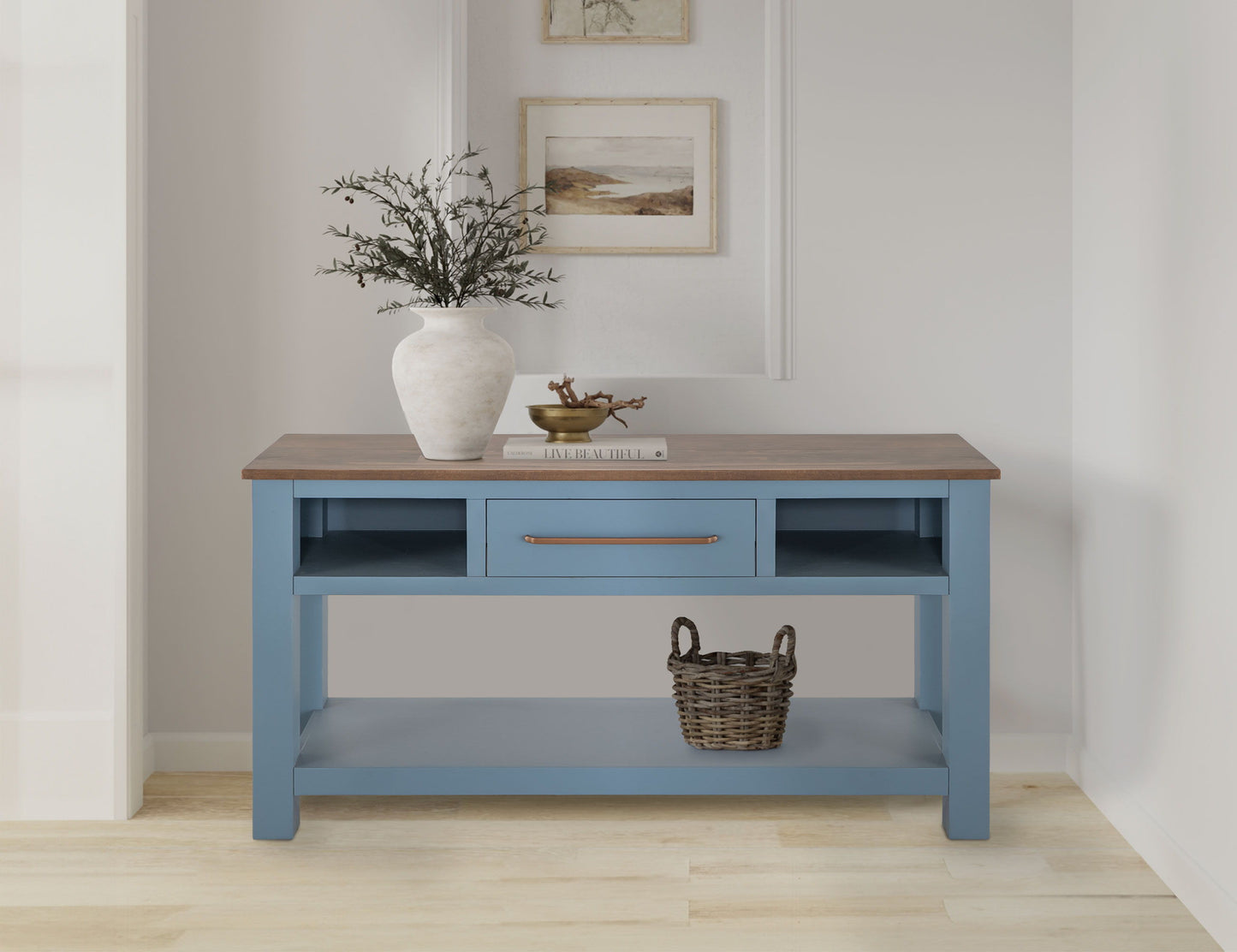 Alban - Sofa Table - Blue / Brown