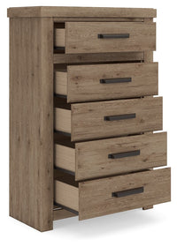 Oliandon - Five Drawer Chest - Light Brown