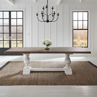 River Place - Trestle Table - Riverstone White & Tobacco