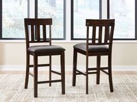 Haddigan - Upholstered Barstool (Set of 2) - Dark Brown