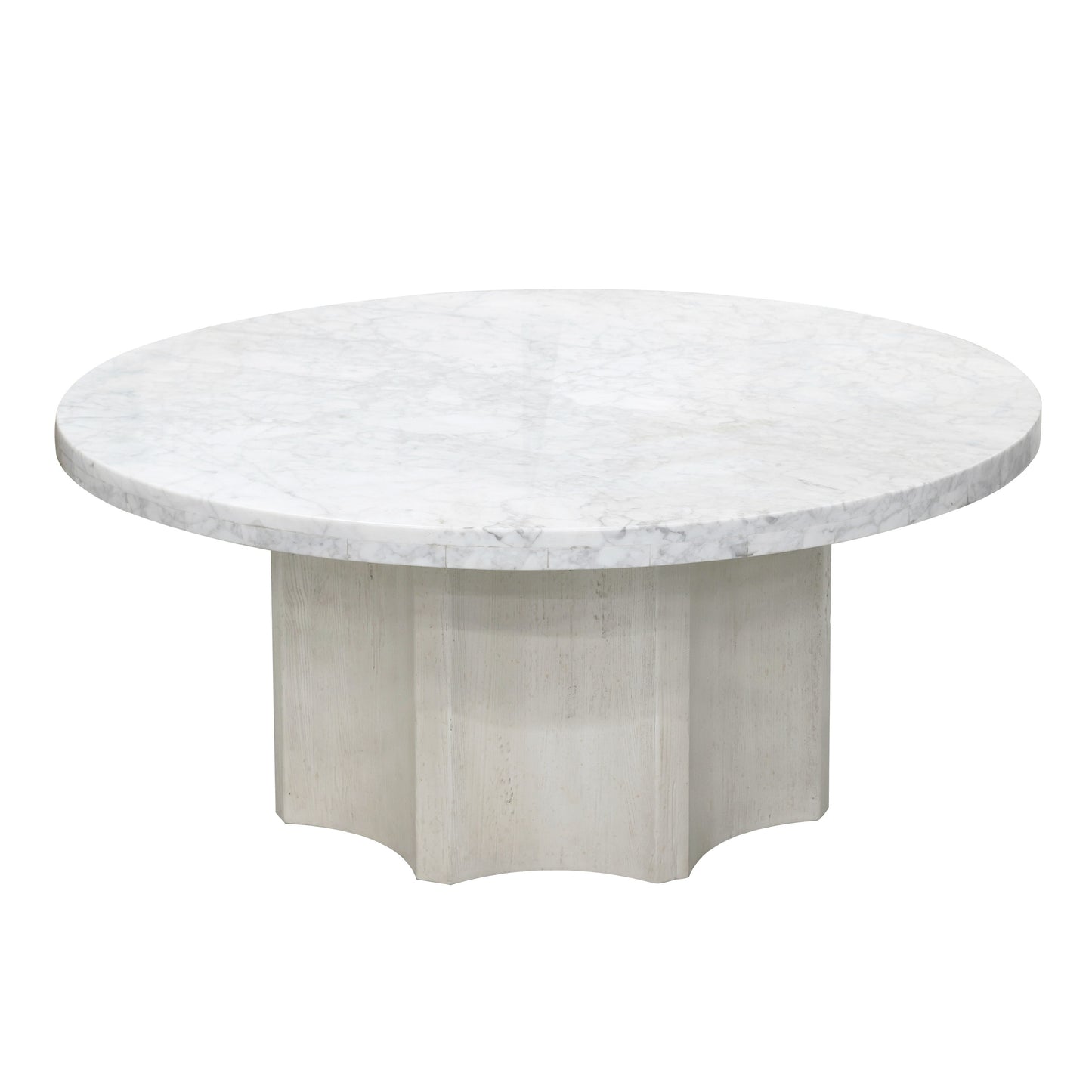 Pulaski Accents - 40" Round Cocktail Table with Marble Top - White