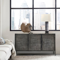 3-Door Metal Sideboard - Dark Gray