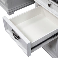 Allyson Park - Credenza - Wirebrushed White / Charcoal