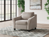 Willarae - Taupe - 2 Pc. - Chair And A Half, Ottoman