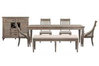 Lancaster - 7 Piece Extendable Rectangular Dining Table Set