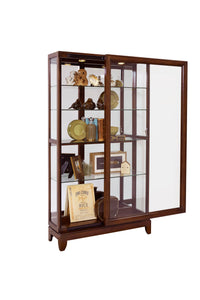 PFC Curios - Sliding Door 5 Shelf Curio Cabinet - Deep Brown