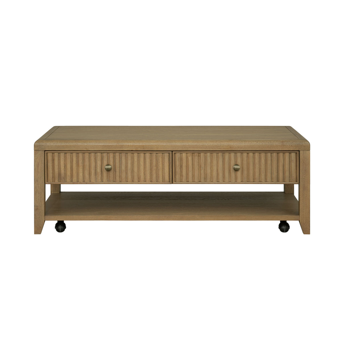 Reed - Rectangular Coffee Table With Casters - Driftwood Oak