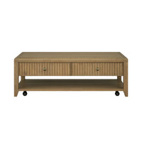 Reed - Rectangular Coffee Table With Casters - Driftwood Oak