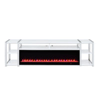 Midway - 80" TV Console With Firelight - White