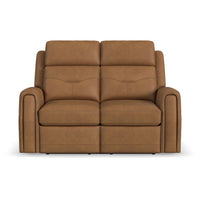 Felix - Power Reclining Loveseat With Console, Power Headrest, Lumbar, Heat & Massage
