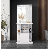 Wendolyn - Wine Cabinet With Light - Glossy White