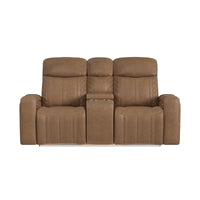 Side Kick - Loveseat With Console, Cupholders And White Led Light - Simba Saddle