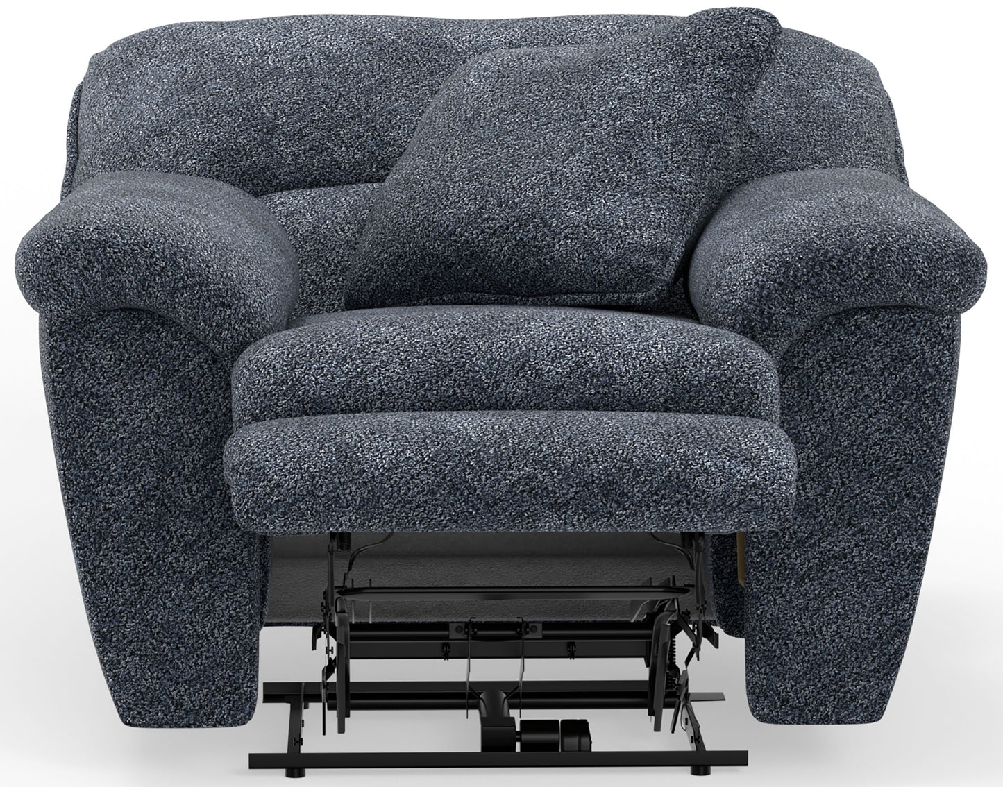 Paxon - Deep Seat Power Lay Flat Recliner With Power Adjustable Headrest - Smoke