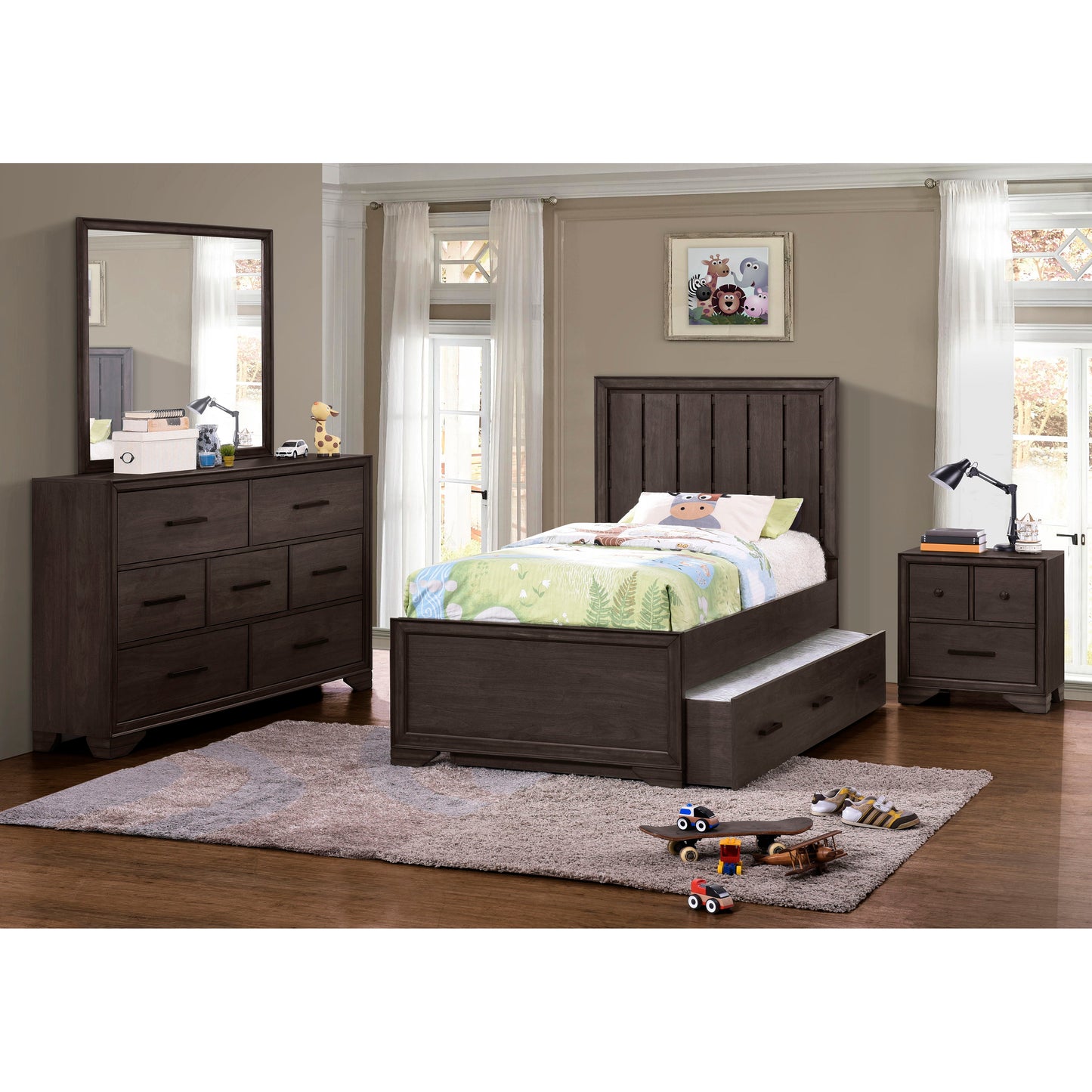 Granite Falls - 7-Drawer Kids Dresser - Espresso Brown