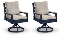 East Beach - Swivel Chair With Cushion (Set of 2) - Blue