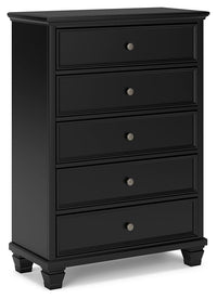 Lanolee - Black - Five Drawer Chest