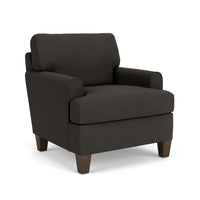 Moxy - Fabric Chair, T-Shaped Seat Cushion, Rounded Mailbox Arms
