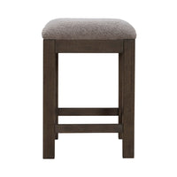 Cascade Falls - Upholstered Console Stool - Satin Espresso / Gray