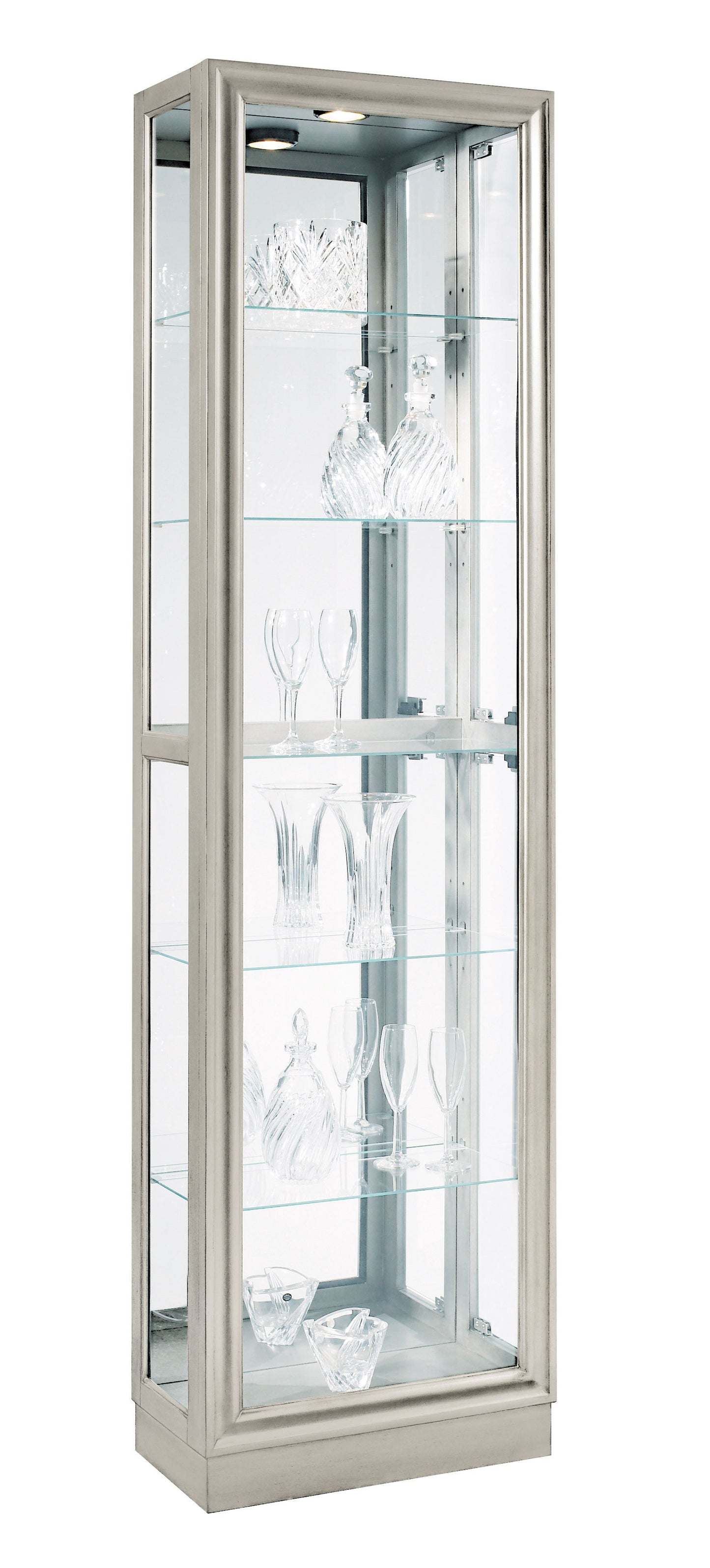 PFC Curios - Side Entry 5 Shelf Curio Cabinet - Platinum Silver