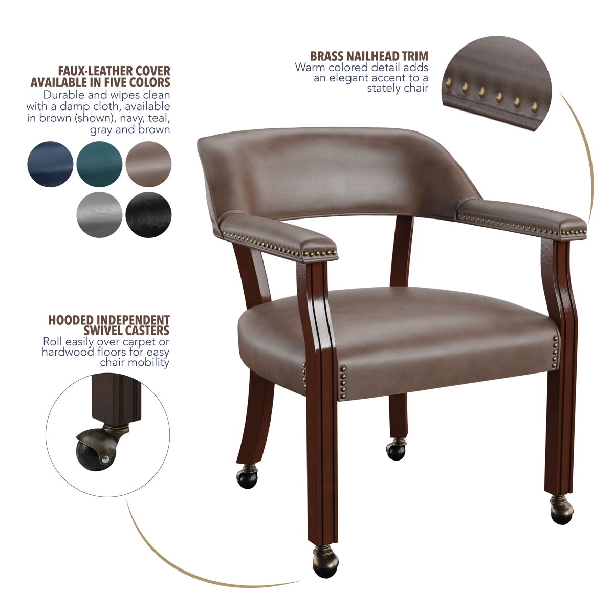 Tournament - Arm Chair With Casters