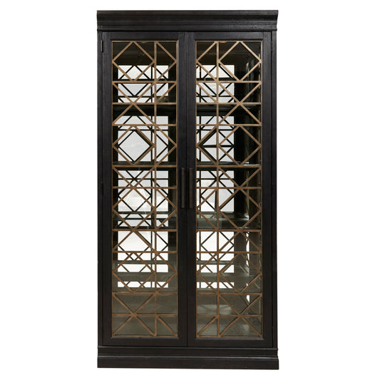 Pulaski Accents - 4 Shelf Display Cabinet with Decorative Glass Doors - Black