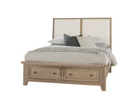 Woodbridge - Storage Upolstered Bed - Light Brown Wood