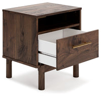 Calverson - Mocha - One Drawer Night Stand - Medium