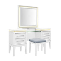 Reflections - 3 Piece Vanity Set - Pearl White & Rhinestone