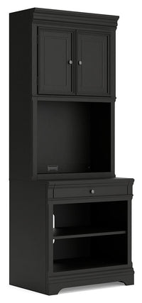 Beckincreek - Black - Bookcase With Door Hutch