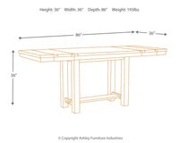 Moriville - Grayish Brown - Rectangular Dining Room Counter Extension Table