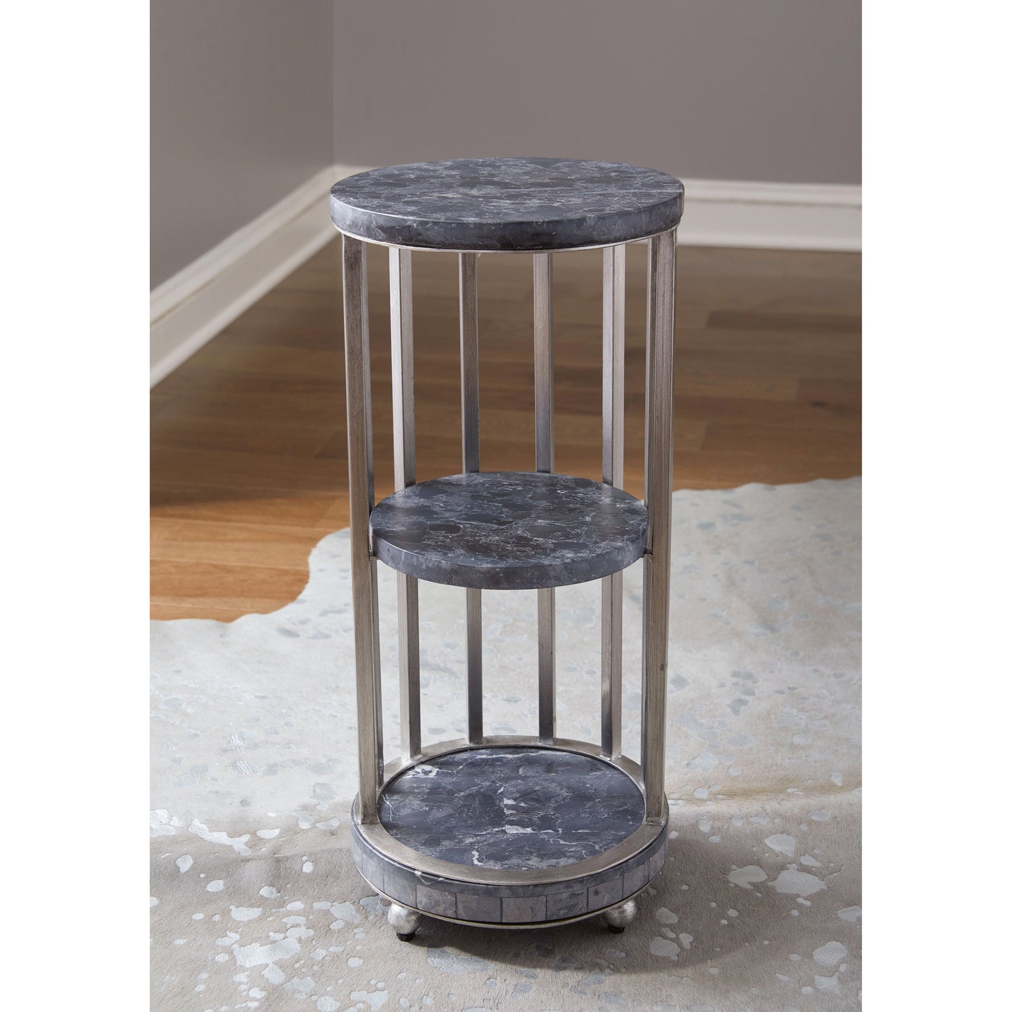 Marble 3-Tier Spot Table - Silver