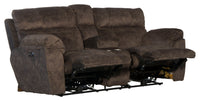 Sedona - Power Headrest Lay Flat Reclining Console Loveseat With Storage & Cupholders