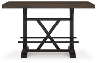 Valebeck - Rect Dining Room Counter Table With Wine Rack