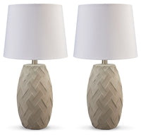 Tamner - Taupe - Poly Table Lamp (Set of 2)