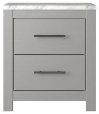 Cottonburg - Light Gray / White - Two Drawer Night Stand