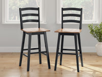 Wildenauer - Tall Swivel Barstool (Set of 2) - Brown / Black