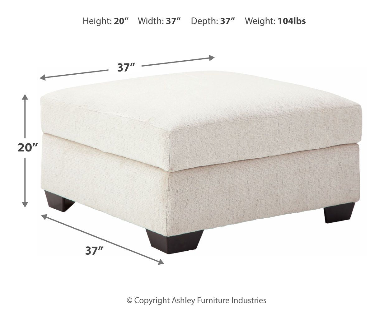 Cambri - Snow - Ottoman With Storage